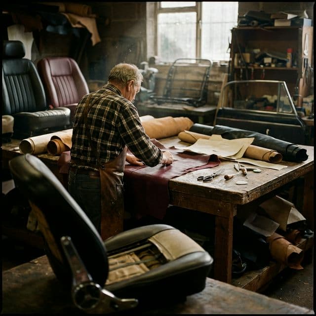 Paul working at the trimming bench