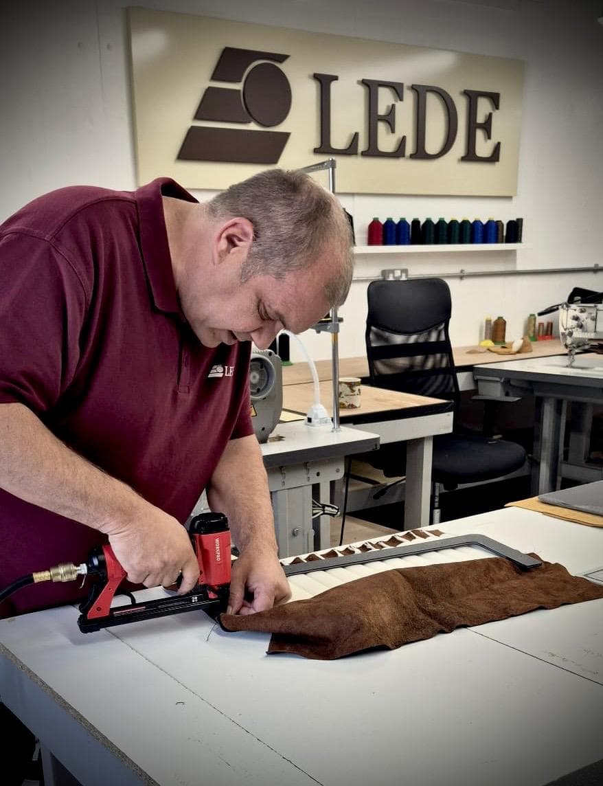 Paul at the trimming bench