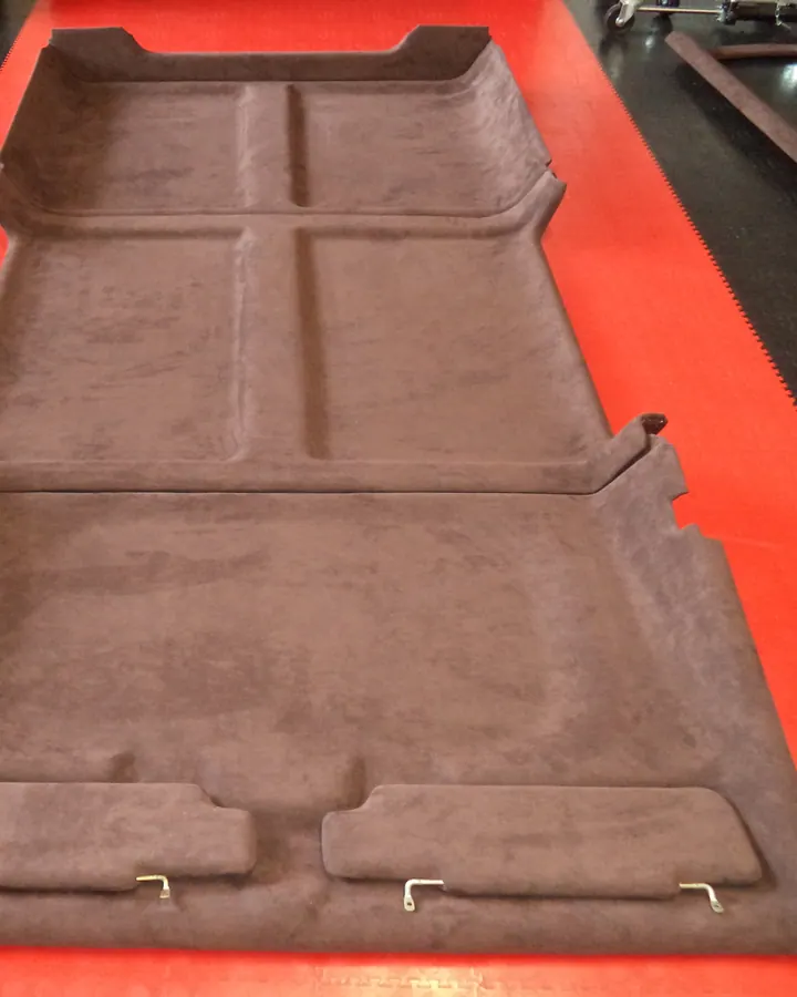 110 Defender Headlining And Sunvisors In Brown Alcantara