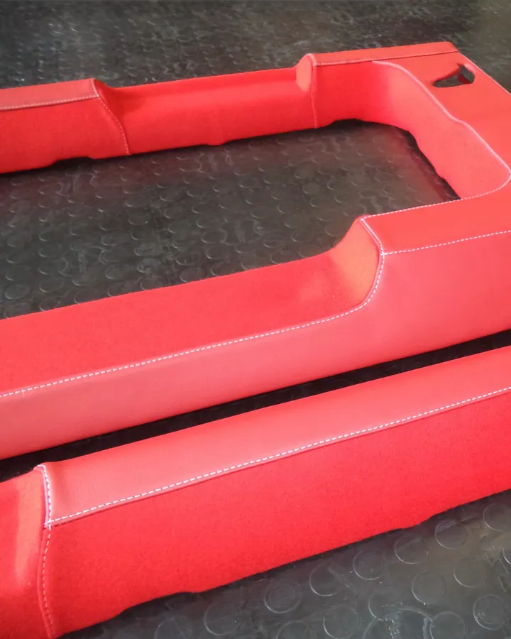 Landrover Defender Rear Window Surrounds In Red Leather