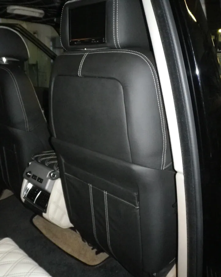 Range Rover Black Leather With White Twin Needle