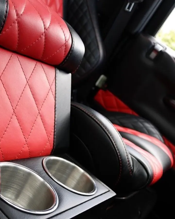 Red And Black Defender Seat Upgrade