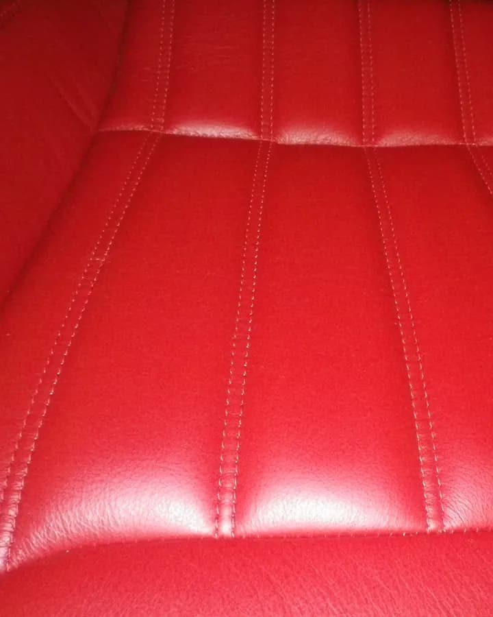 Red Pinstripe Stitch On A Defender Seat