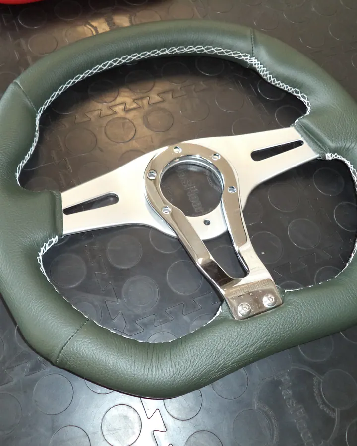 Upgrade Green Flat Bottom Defender Steering Wheel